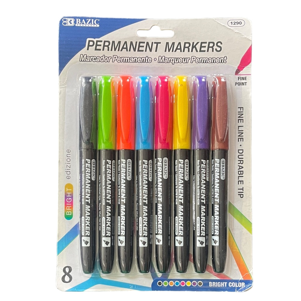 Fine tip Permanent Markers - 8 ct - Bright Colors